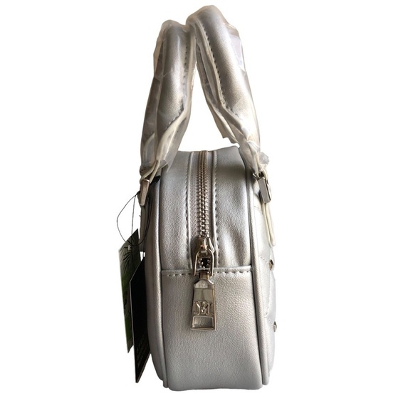 Badgley Mischka Crossbody Dome Metallic Gray Studded - Picture 4 of 5